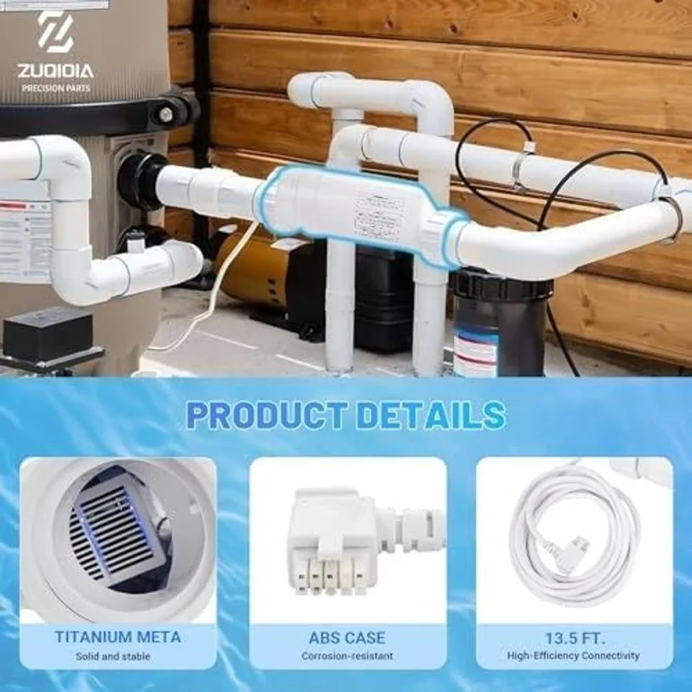 Zuqioia BLT15H Salt Cell Replacement for 40000 Gal Pool T-CELL-15 15ft Cable